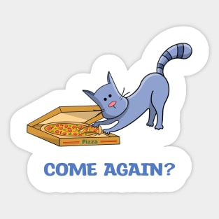 Kitty Cat Stealing Pizza Sticker